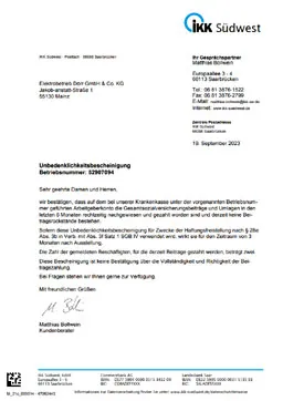 Download PDF-Datei: IKK Bescheinigung