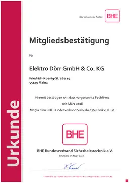 Download PDF-Datei: Urkunde BHE Mitgliedsbestätigung